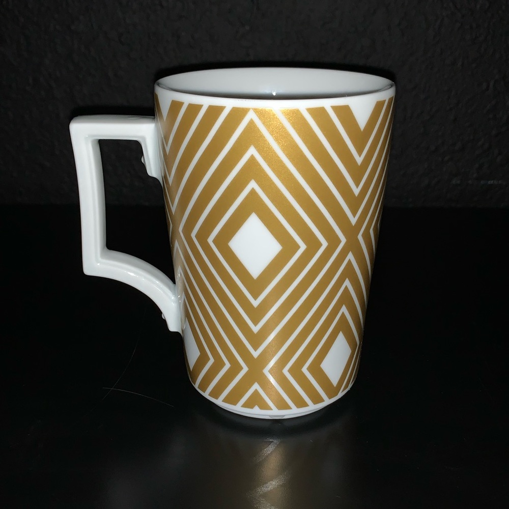 2013 Starbucks Mug Gold & White Diamonds-Rosanna